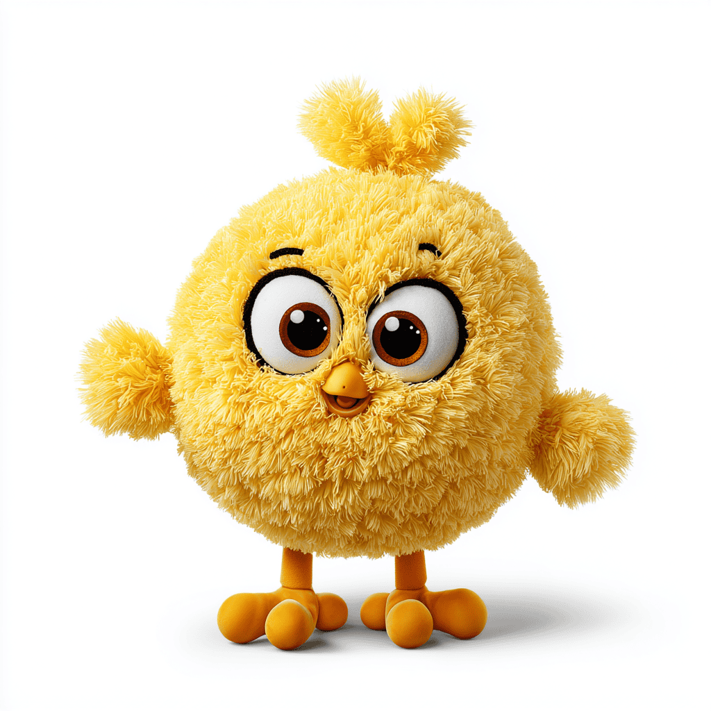 Baby reaching for a soft chicken rattle